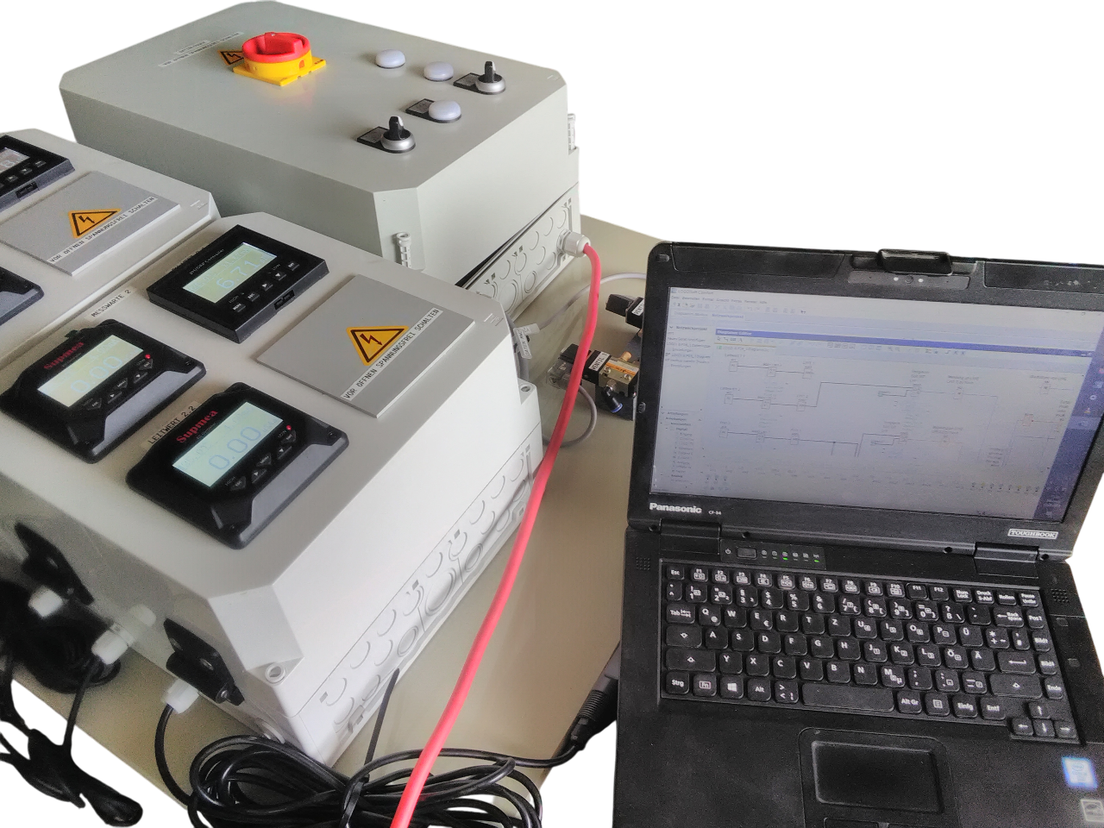HMI-Bildschirm mit Prozessvisualisierung